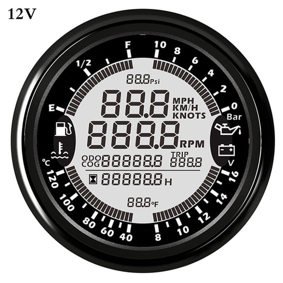 Marine Boat Digital GPS Speedometer Tachometer for Auto Motor 12V 24V Fuel Level Water temp 6 in 1 Multi-functional Gauge Meter ,Wide Application