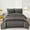 Grey, variant on Grey Comforter Set Queen Size, 7 Pieces Grey and Black Stripe Bed in a Bag, Geometric Comforter and Sheet Set, Soft Microfiber Complete Bedding Sets for All Seasons