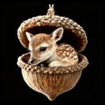 thumbnail image 5 of Sleeping Forest Animal Ornament, Acorn Christmas Tree Decor, Three Dimensional Sleeping Woodland Creature NestLED in A Textured Acorn, Sculpted Resin with DetaiLED Seasonal Styling, 5 of 8
