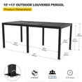 thumbnail image 2 of Outdoor Louvered Pergola, Aluminum Outdoor Louvered Pergola Patio with Adjustable Roof for Outdoor Deck,3*6FT,Black, 2 of 4