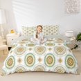 thumbnail image 2 of jejeloiu Warm Mandala Duvet Cover Queen For Men Women,Natural Print Queen Bedding,Green Orange Beige,Light Gray Reversible,3 Pieces,1 Duvet Cover and 2 Pillowcases, 2 of 6