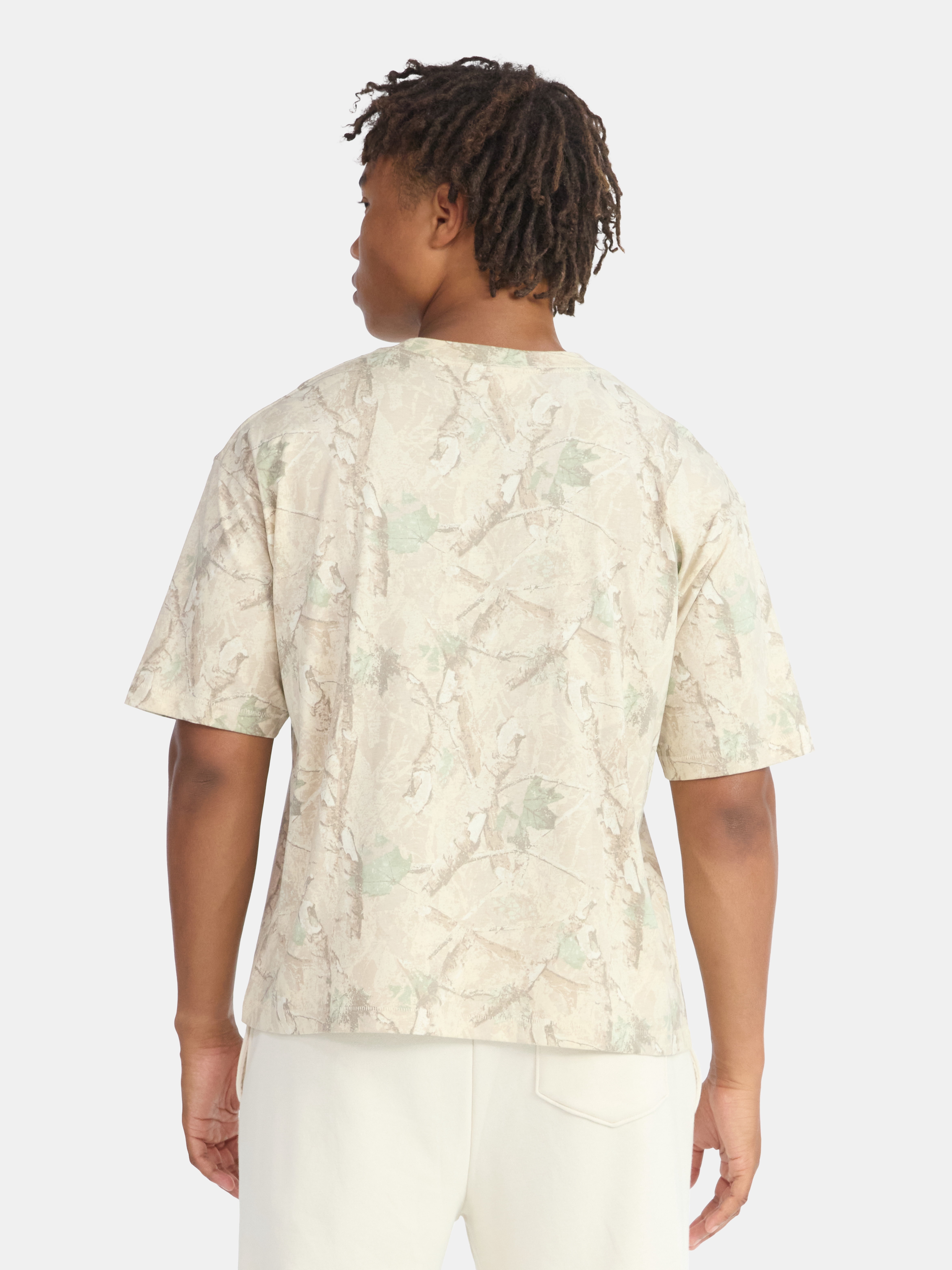No Boundaries Cotton Oversized Cropped Tee with Short Sleeves, Men's and Big Men's XS-5XL