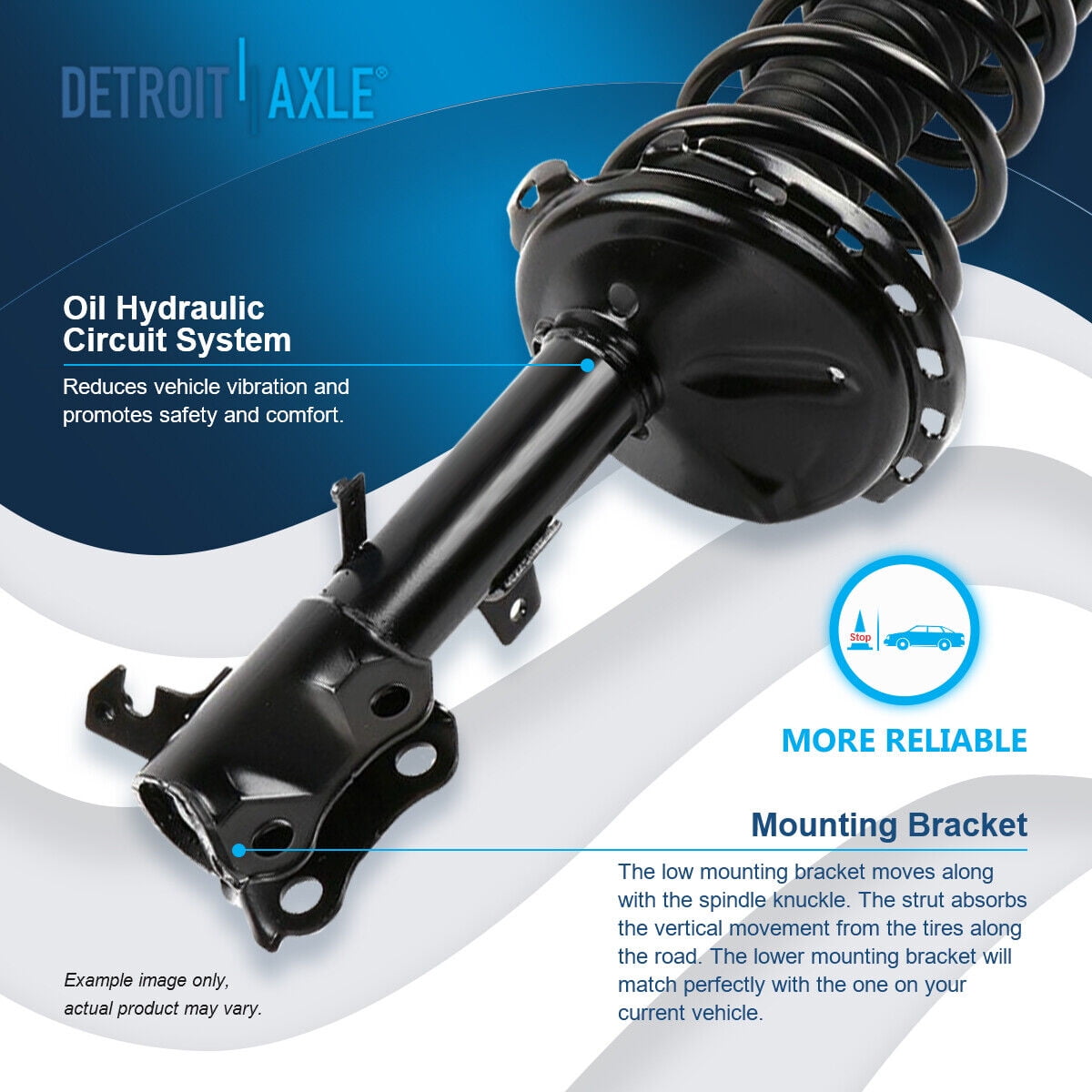 Detroit Axle - 2pc Rear Struts for 04-07 Toyota Highlander 04-06 Lexus RX330 06-07 RX400h, 2007 RX350, 2 Complete Struts w/Coil Spring Assembly Replacement Quick Install Ready Strut Shocks Assembly