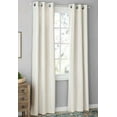 thumbnail image 2 of Mainstays Olan Textured Solid Blackout Grommet Curtain Panel Pair Window Treatment, Set of 2 Room Darkening Drapes for Bedroom, Ivory, 37" W x 84" L, 2 of 9