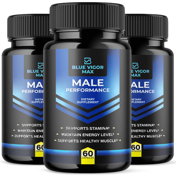 Blue Vigor Max Advanced Formula Pills All Natural Vitamin Supplement 180 Capsules