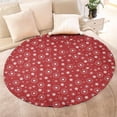 thumbnail image 4 of Red Christmas Snowflake Pattern Round Blanket,Comfortable Soft Flannel Throw Blanket,All Season,Warm Lightweight Blankets for Sofa Bed Couch Living Room Chair 60"x60", 4 of 5