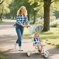thumbnail image 2 of Qaba 7 in 1 Toddler Tricycle with Adjustable Parent Handlebar, Cream White, 2 of 10