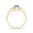thumbnail image 2 of Angara Natural 1.6 Ct. Tanzanite with Diamond Halo Ring in 14K Yellow Gold for Women (Ring Size: 9.5), 2 of 8