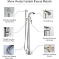 thumbnail image 4 of Brushed Nickel Freestanding Bathtub Faucet Floor Mount Bathroom Tub Filler Spout, 4 of 11