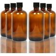 thumbnail image 2 of FEFEDFAA-6 Pack 8 Ounce Empty Glass Bottles with Lids, Amber Glass Growlers with Tight Seal Lids, Perfect for Secondary Fermentation, Storing Kombucha, Kefir, 2 of 3