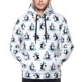 thumbnail image 2 of Bingfone Skiing Penguin Funny Men's Drawstring Hoodie Long Sleeve Pocket Sweatshirts-Medium, 2 of 6