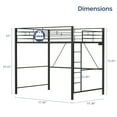 thumbnail image 6 of Zimtown Loft Bed Full Size with LED and Charging Station, Metal Bunk Bed Frame,Heavy Duty Metal Slat Support,Black, 6 of 6