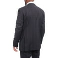 thumbnail image 6 of Napoli Slim Fit Navy Blue Windowpane Two Button Half Canvassed Wool Suit, 6 of 6