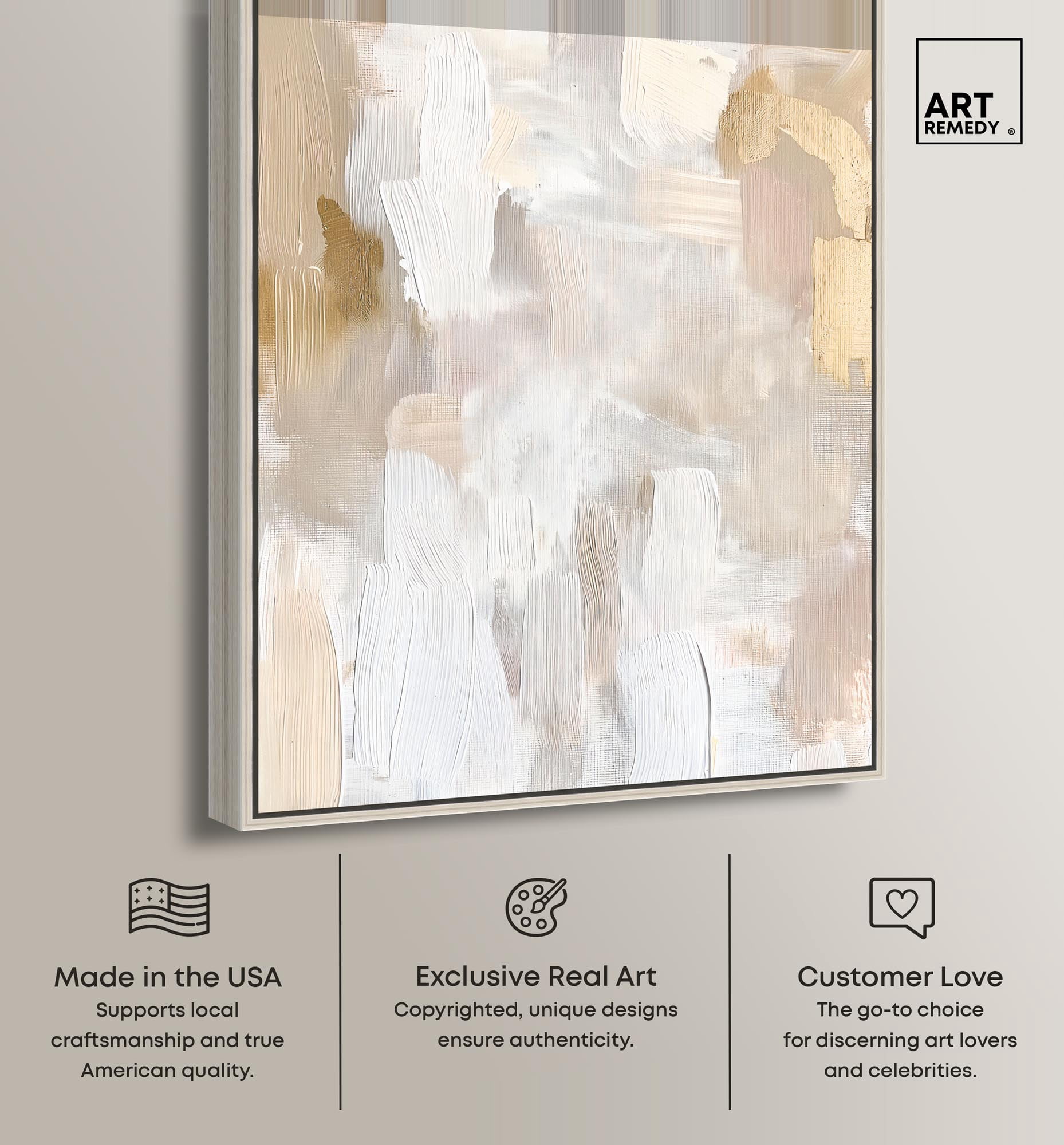 Beige and Cream II Canvas Muted Elegant Art by Art Remedy, Silver Frame, 30 x 36