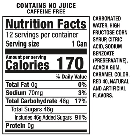 Crush Caffeine Free Strawberry Soda Pop, 12 fl oz, 12 Pack Cans
