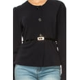 thumbnail image 6 of Women's Collarless Button Down Jacket with Belt Accent, 6 of 7