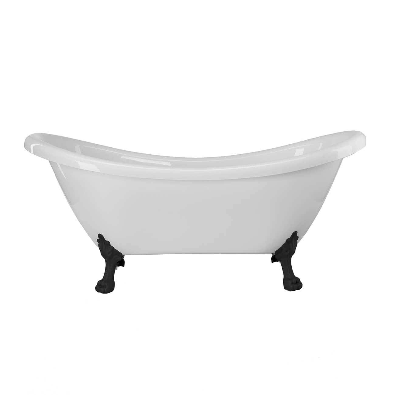 Florence Acrylic Double Slipper Clawfoot Tub No Faucet Drillings