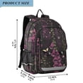 thumbnail image 2 of FORMRS Unisex School Backpack 17" Student Travel Bag with Laptop Compartment, Dark Purple Floral Pattern, 2 of 7