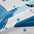 thumbnail image 5 of Manfei Marine Shark Kitchen Curtains, Cartoon Coral Fish Black Out Curtains Pack of 2 (42x63 Each), White Blue, 5 of 6