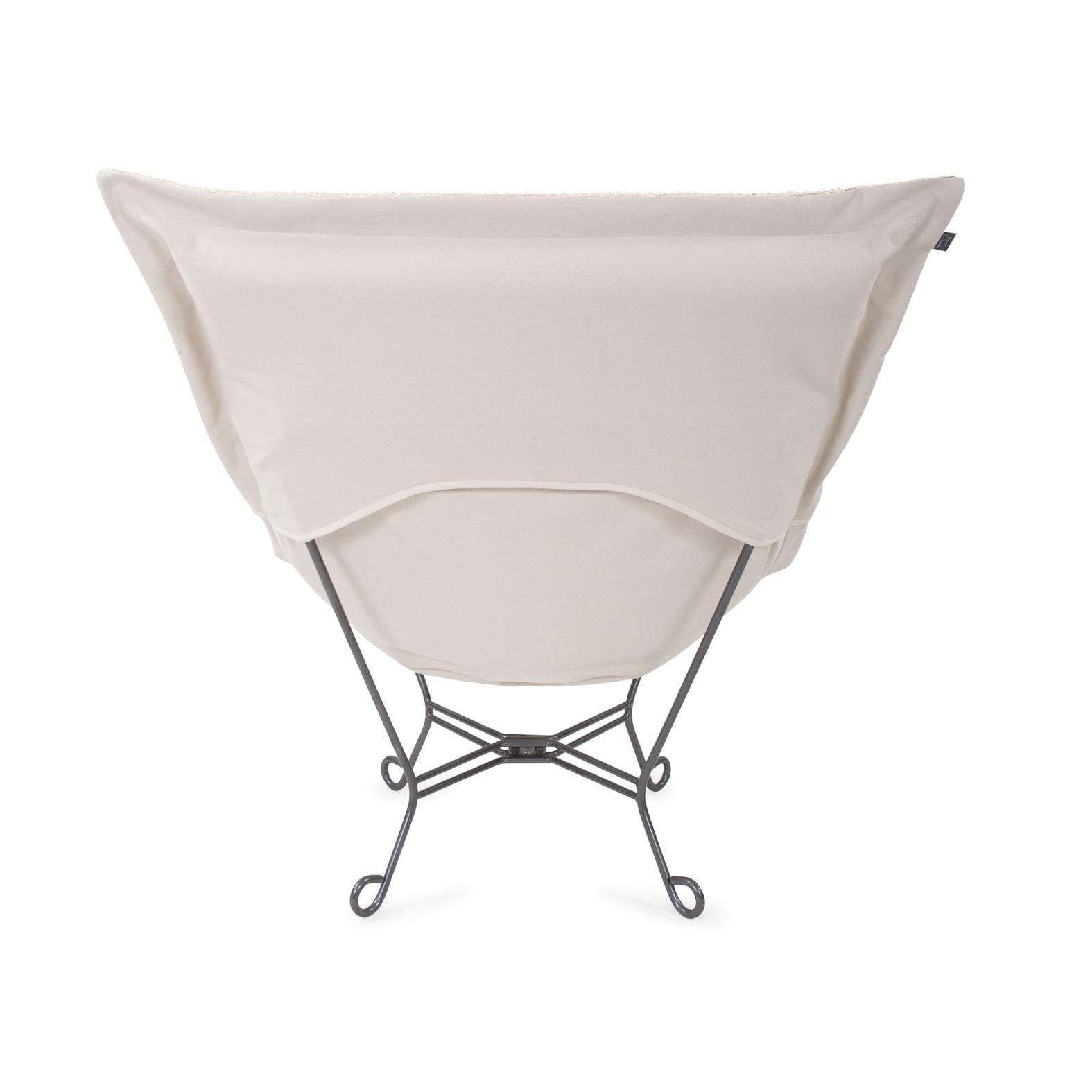 Scroll Puff Chair Titanium- Barbet Natural/Natural
