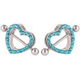 thumbnail image 5 of 4 pares de anillos para pezones de acero inoxidable de 14 g para mujer, piercings para pezones con forma de corazón, 5 of 5