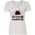 thumbnail image 3 of Inktastic Little Ladybug with Flowers Women's V-Neck T-Shirt, 3 of 5
