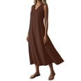 thumbnail image 4 of Horkkom Maxi Dresses for Women Sleeveless Linen Summer Dresses Beach Casual Long Dresses with Pockets, S-2XL, 4 of 9