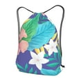 thumbnail image 3 of XMXT Unisex Drawstring Backpack for Women Men, Elegant Floral Pattern Waterproof Gym Bag String Bags for Shopping Sport Travel, m, 3 of 8