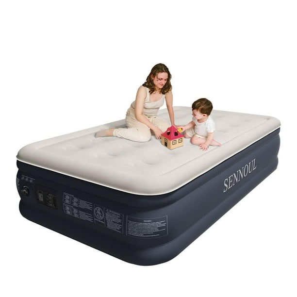 Colchón inflable SENNOUL, doble mejorado, con bomba integrada, 550 libras