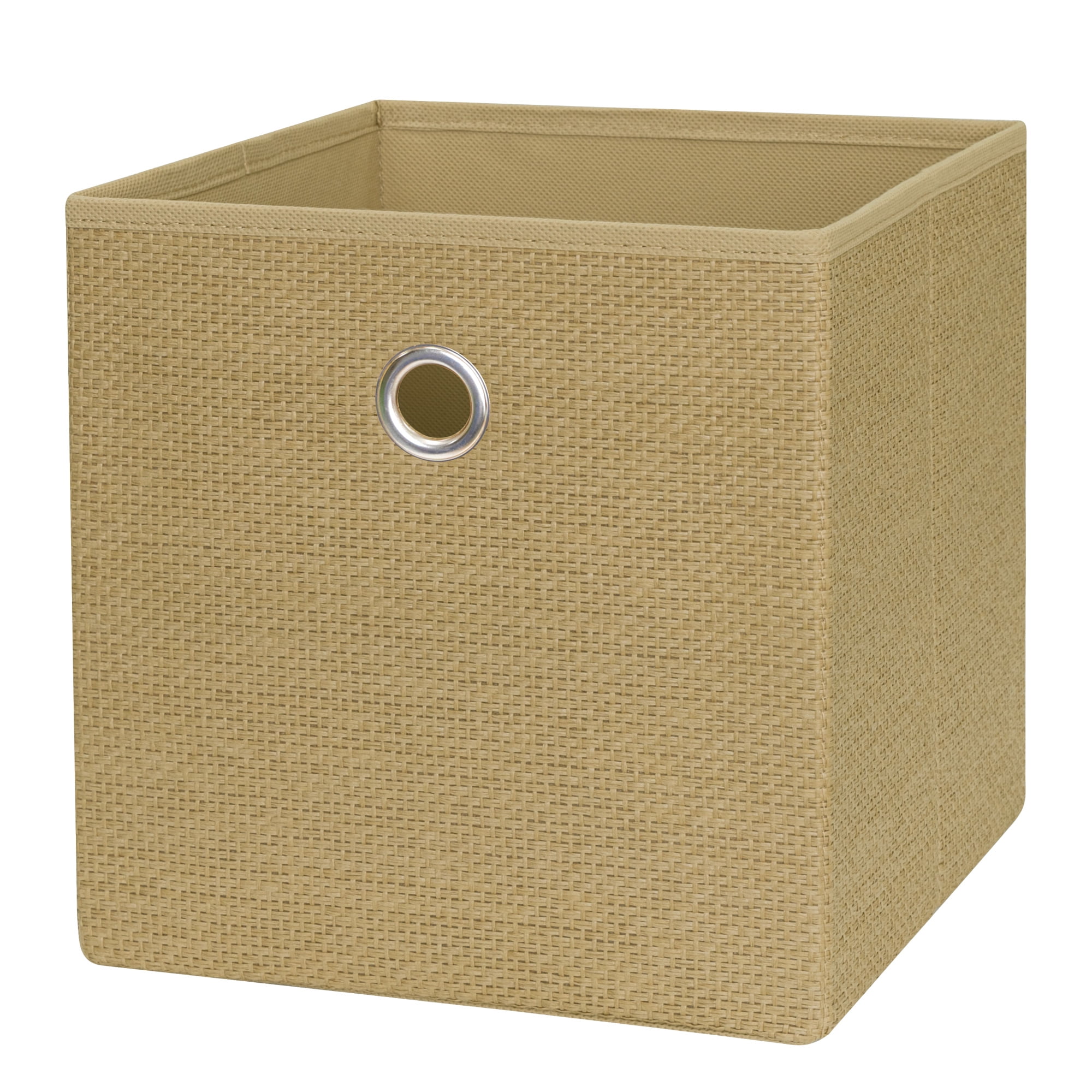 (2 pack) Mainstays Collapsible Fabric Cube Storage Bin, Natural Woven