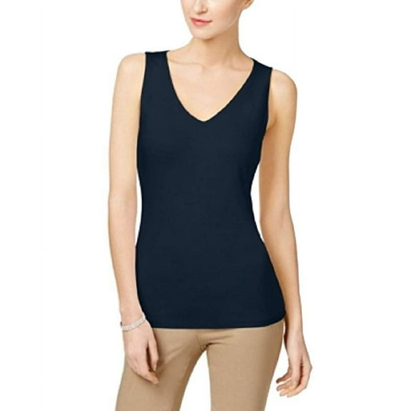 INC International Concepts V-Neck Tank Top Deep Twilight XXL