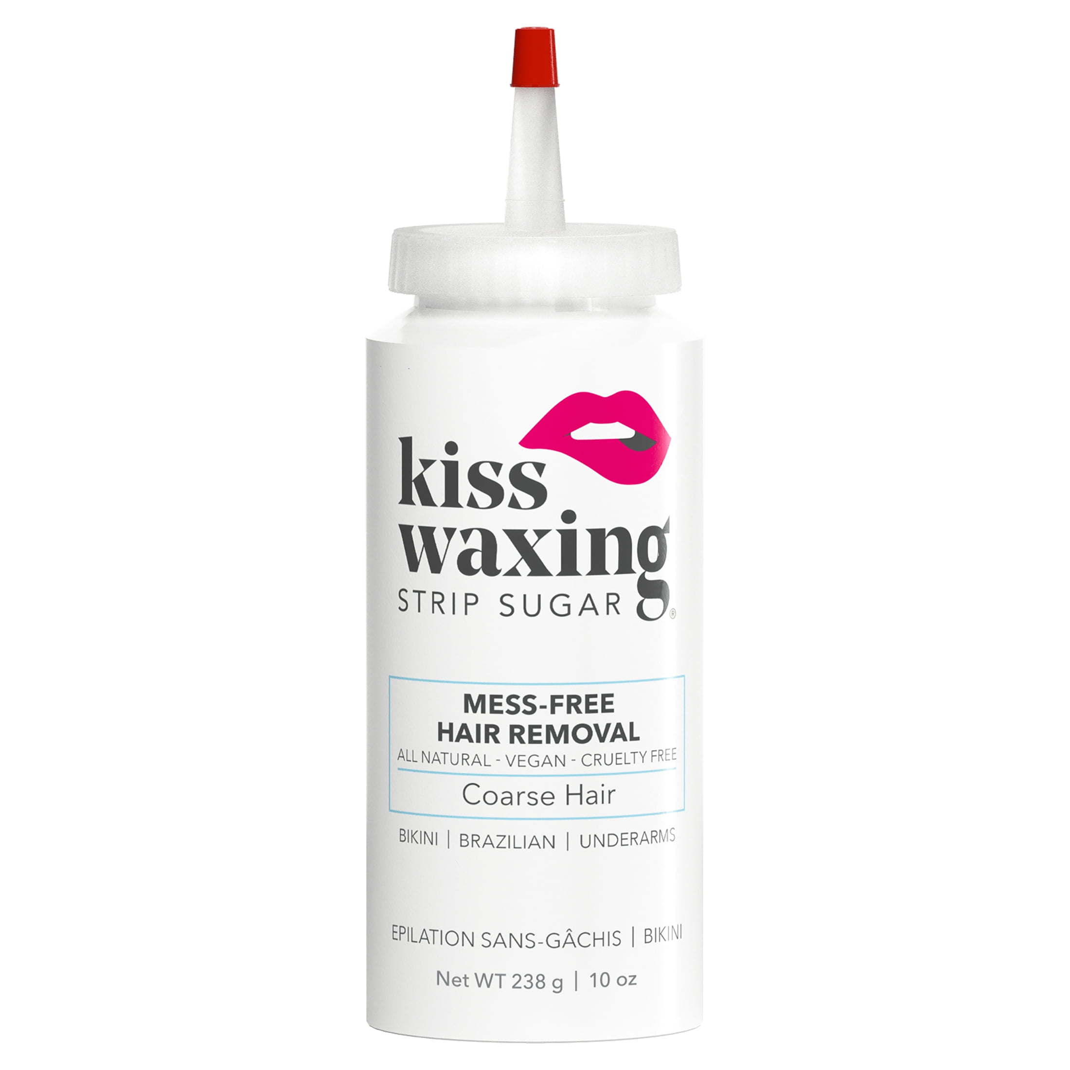 Kiss Waxing Strip Sugar Coarse Hair Removal for Bikini, Brazilian, Underarms, 10 oz