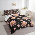 thumbnail image 3 of Homewish Kawaii Groovy Girls Bedding Comforter Set 7pcs, Rustic Farmhouse Flower Queen Bedding Sets, Dreamy Pink Daisy Reversible Queen Sheet Sets, Breathable Home Decor, 3 of 7