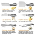 thumbnail image 3 of Juego de 6 cuchillos para queso de acero inoxidable, juego de cuchillos cortadores de queso, cuchillos cortadores de queso, tenedores y esparcidores, juego de herramientas para queso, 3 of 4