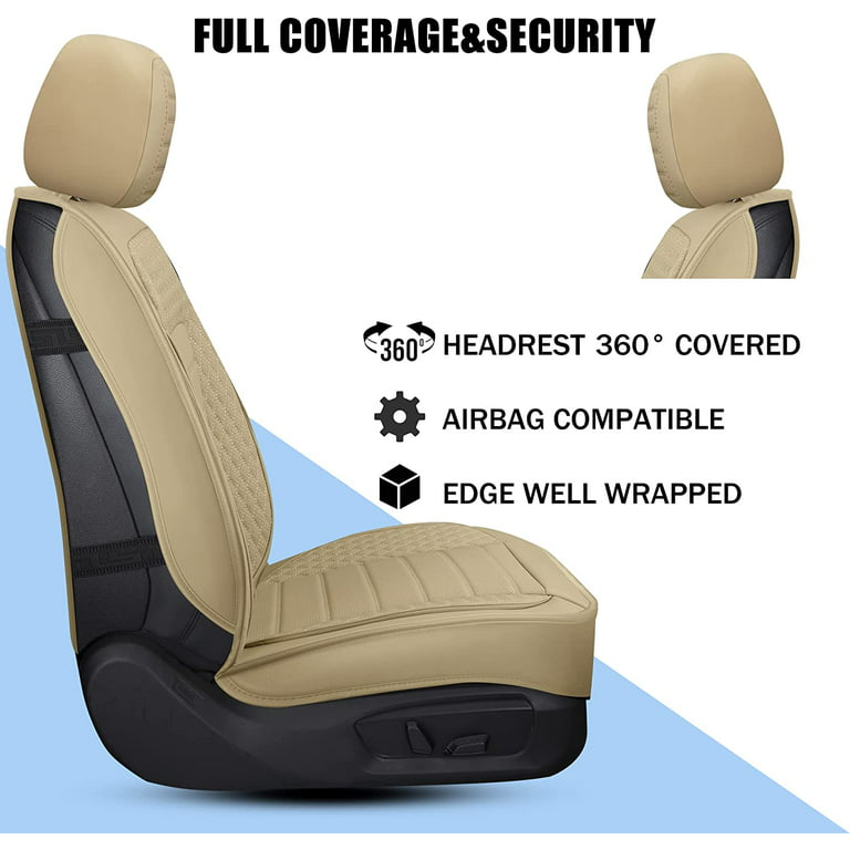 Universal Car Seat Cover, Car Seat Covers Front Seats Only, Waterproof  Leather Seat Covers for Cars, Airbag Compatible Automotive Seat Covers