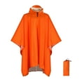 thumbnail image 1 of Poncho de lluvia con capucha, impermeable, portátil, de manga larga, para hombre y mujer Naranja, 1 of 9