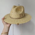 thumbnail image 3 of Sombrero de playa Punk con cadena de perlas DIY, corona cóncava, sombrero de sol con letras coreanas, sombrero de playa, sombrero Punk para hombres y mujeres, Color caramelo, 3 of 4