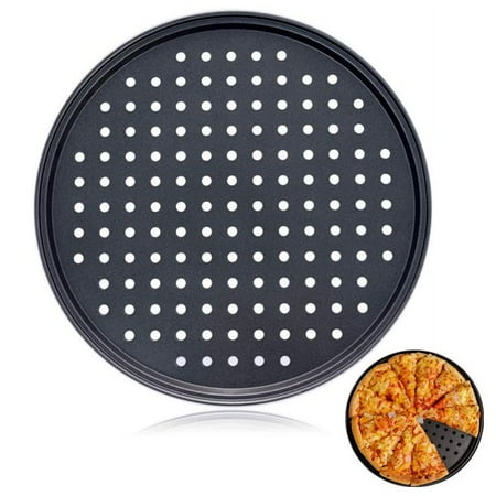 

10 Inch Non Stick Pizza Pan With Holes Perforated Kitchen Bakeware Carbon Steel Pizza Crisper Round Pizza Tray Dishwasher Safe