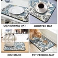 thumbnail image 4 of 2 Pack Washable Rubber Multicolored Flower Leaves Dish Drying Mats for Kitchen Counter Home Large Coffee Bar Pad Accessories and Decor for Utensils Stemware (2pcs 19.5''x12''), 4 of 6