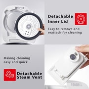 Toshiba Electric Rice Cooker, 3 Cup, 8 Cook Functions, Fuzzy Logic Technology, Delay Timer, White