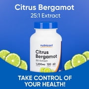 Nutricost Citrus Bergamot Capsules (120 Capsules, 60 Servings / 1,200 Mg Citrus Bergamot Extract Per Serving) | Potent 25:1 Extract - Gluten Free, Vegan Friendly & Non-GMO Supplement