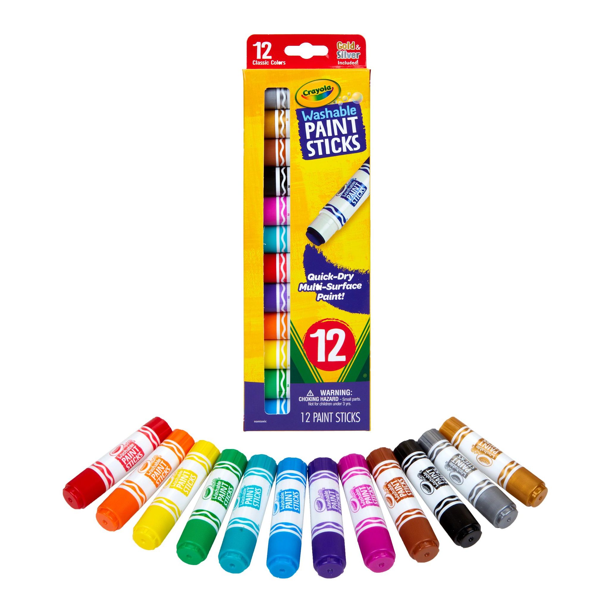 Crayola Quick Dry Paint Sticks, 12-Count Set photo 6