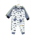thumbnail image 2 of Hudson Baby Cotton Sleep and Play, Blue Green Dino, 0-3 Months, 2 of 5