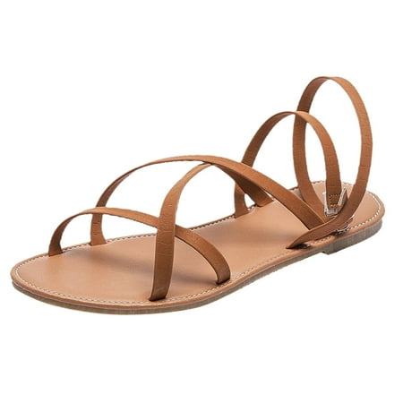 

Qufokar Wide Calf Snow Boots for Women Arch Support Sandals Women Fashion Summer Women Sandals Flat Buckle Strap Roman Style Large Size Casual Beach