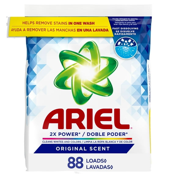 Ariel Powder Laundry Detergent, Original Scent, 141 oz, 88 Loads