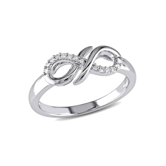 Gem & Harmony Infinity Sterling Silver Ring with Accent Diamonds for Women