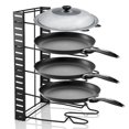 thumbnail image 2 of Qiilu Multi Tiers Pot Frying Pan Lid Storage Rack Organizer Kitchen Cookware Stand Holder, Pot Storage Rack,Pot Organizer, 2 of 8