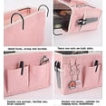 thumbnail image 4 of Bedside Caddy, 2 Pack Bedside Organizer Caddy Hanging Storage for Dorm Rooms Bed Rails Bunk Hospital Beds Crib (Pink), 4 of 5