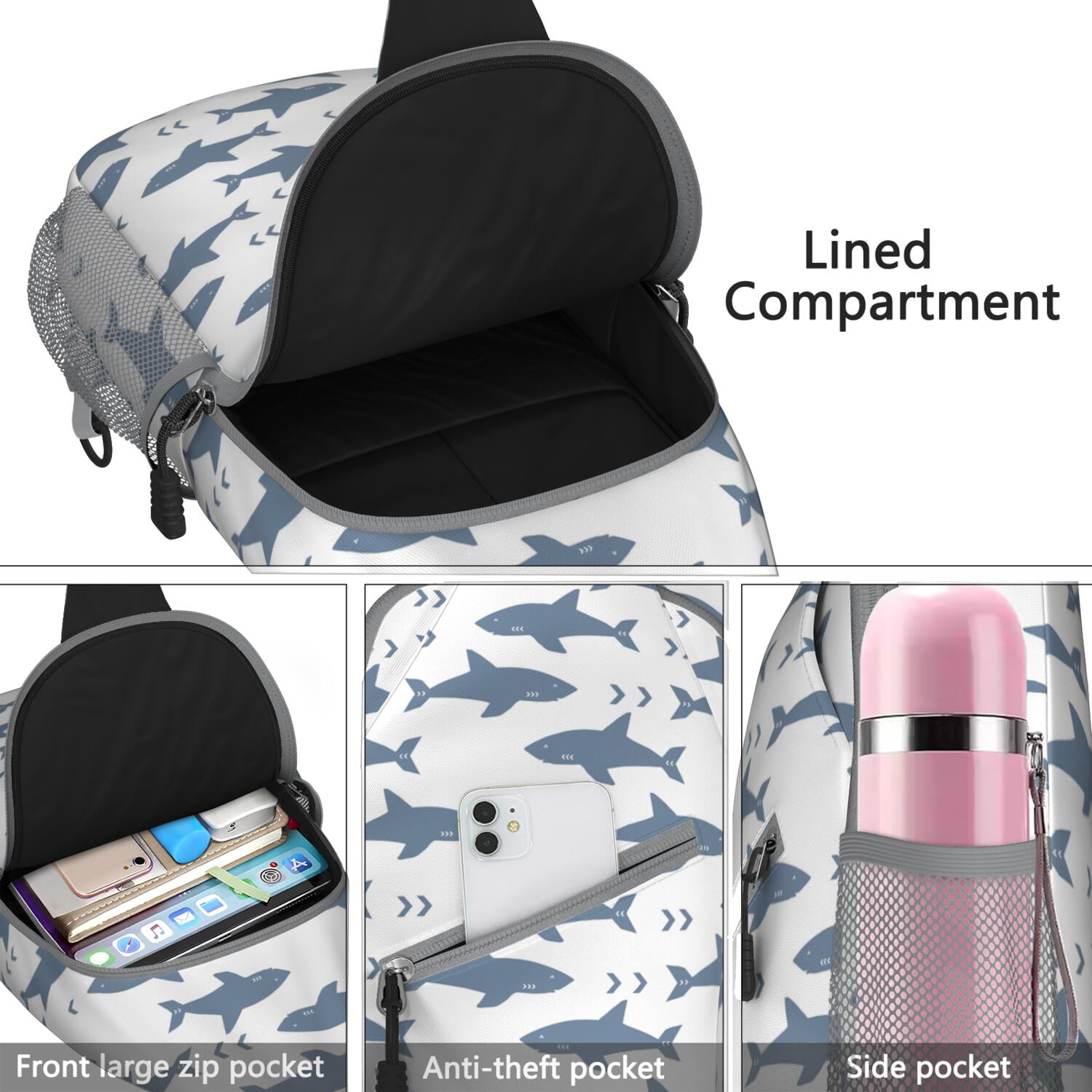 Minimalist Whale Crossbody Bag - Watercolor Ocean Art for Casual Urban Use - Anti-Theft & Comfortable
