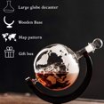 thumbnail image 5 of Kemstood Whiskey Decanter Sets for Men (28 oz / 850 ml) - Detailed Etched World Globe Designed Decanter in Premium Gift Box - Unique Whiskey Gifts for Men - Home Decor & Stylish Home Bar Accessories, 5 of 5